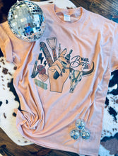 Load image into Gallery viewer, Profession graphic tees but make it WESTERN tooled leather bullskull turquoise ect - Mavictoria Designs Hot Press Express