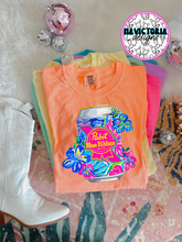 Load image into Gallery viewer, neon floral beer collection on comfort colors graphic tee - Mavictoria Designs Hot Press Express