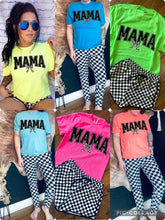 Load image into Gallery viewer, Comfort colors Mama checkered bow Graphic tee / checkered athletic pocket shorts SOLD SEPARATELY - Mavictoria Designs Hot Press Express