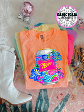 Load image into Gallery viewer, neon floral beer collection on comfort colors graphic tee - Mavictoria Designs Hot Press Express