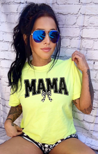 Load image into Gallery viewer, Comfort colors Mama checkered bow Graphic tee / checkered athletic pocket shorts SOLD SEPARATELY - Mavictoria Designs Hot Press Express
