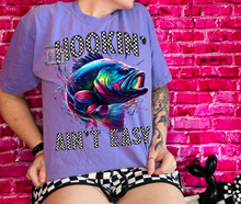 Load image into Gallery viewer, Neon Hookin aint easy comfort colors graphic tee // checkered shorts sold separately - Mavictoria Designs Hot Press Express