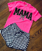 Load image into Gallery viewer, Comfort colors Mama checkered bow Graphic tee / checkered athletic pocket shorts SOLD SEPARATELY - Mavictoria Designs Hot Press Express