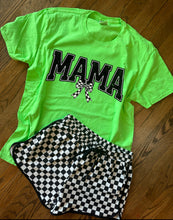 Load image into Gallery viewer, Comfort colors Mama checkered bow Graphic tee / checkered athletic pocket shorts SOLD SEPARATELY - Mavictoria Designs Hot Press Express
