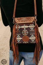 Load image into Gallery viewer, Genuine tooled leather Nita crossbody purse by Sterling Kreek - Mavictoria Designs Hot Press Express
