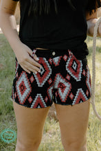 Load image into Gallery viewer, Aztec denim shorts sterling Kreek - Mavictoria Designs Hot Press Express