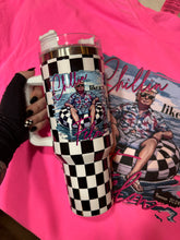 Load image into Gallery viewer, Chillin like a felon TRUMP neon graphic tee collection comfort colors or port and company beach wash // checkered shorts available separately - Mavictoria Designs Hot Press Express