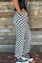 Load image into Gallery viewer, ROUND THE TRACK CHECKERED JEANS (preorder only arrives in October) - Mavictoria Designs Hot Press Express