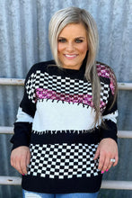 Load image into Gallery viewer, THE CAROLINE CHECKERED SWEATER - Mavictoria Designs Hot Press Express