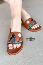 Load image into Gallery viewer, BROWN Saddle Bum Slides - Mavictoria Designs Hot Press Express