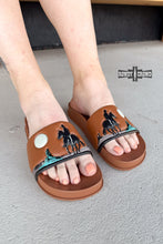 Load image into Gallery viewer, BROWN Saddle Bum Slides - Mavictoria Designs Hot Press Express