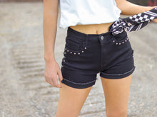 Load image into Gallery viewer, BLACK- Shenandoah Stud Shorts - Mavictoria Designs Hot Press Express