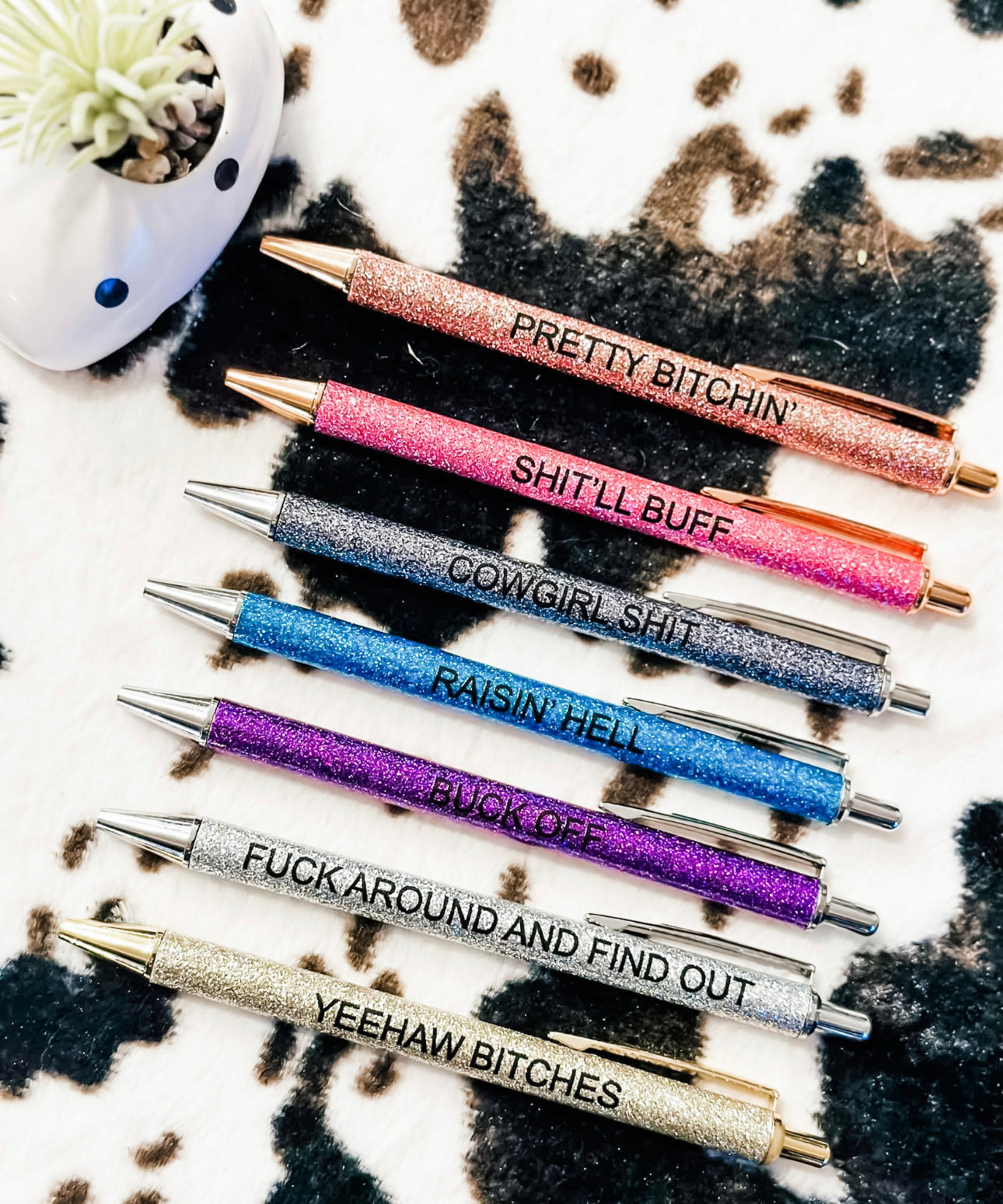 Vulgar day of the week glitter ball point pen set 1.0mm