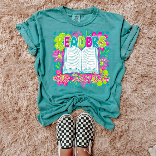Readers are leaders on seafoam comfort colors graphic tee - Mavictoria Designs Hot Press Express