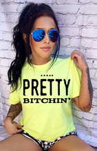 Load image into Gallery viewer, The Neon comfort colors collection PRETTY BITCHIN graphic tees checkered shorts sold separately - Mavictoria Designs Hot Press Express
