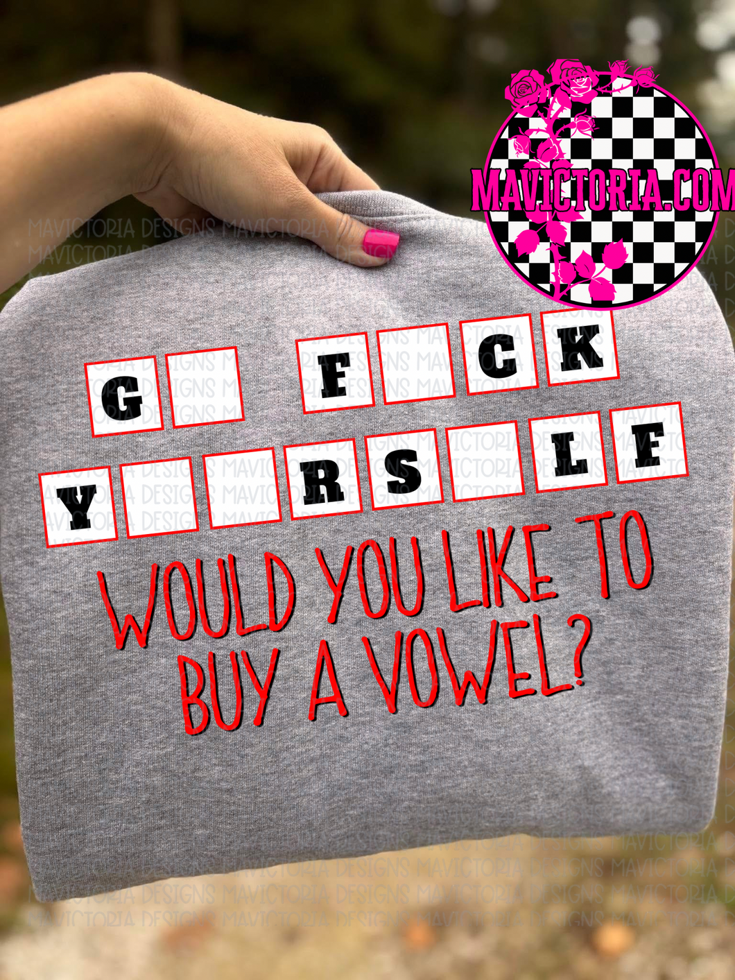 Would you like to buy a vowel on grey hoodie, crewneck, long sleeve or tee