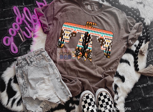 Aztec thunderbird espresso BROWN comfort colors graphic tee - Mavictoria Designs Hot Press Express