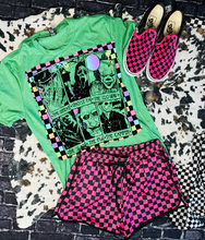 Load image into Gallery viewer, Colorful checkered horror tarot card men graphic tee // shorts available separately - Mavictoria Designs Hot Press Express
