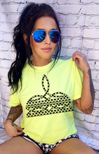 Load image into Gallery viewer, The Neon Checkered Bootstitch Boot Stitch Collection on Comfort Colors or Beach Wash Graphic Tees // checkered shorts sold separately - Mavictoria Designs Hot Press Express
