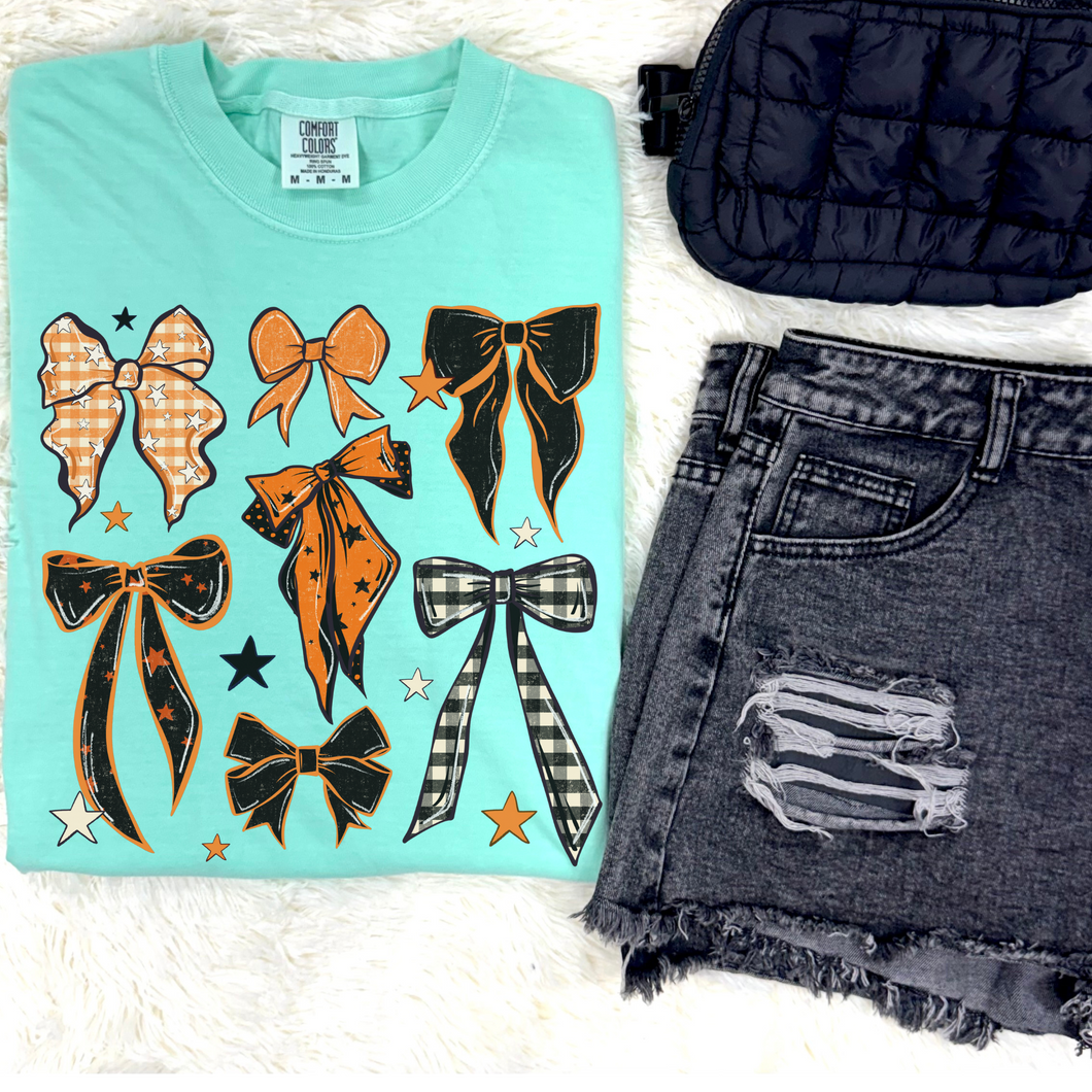 Orange Bow Collage Graphic Tee - Mavictoria Designs Hot Press Express
