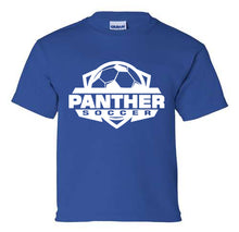 Load image into Gallery viewer, Panther Soccer, Royal Blue Gildan Shirts - Mavictoria Designs Hot Press Express
