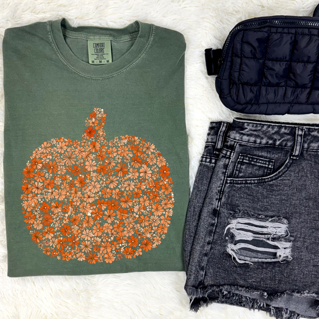 Floral Pumpkin Graphic Tee & Sweatshirt - Mavictoria Designs Hot Press Express