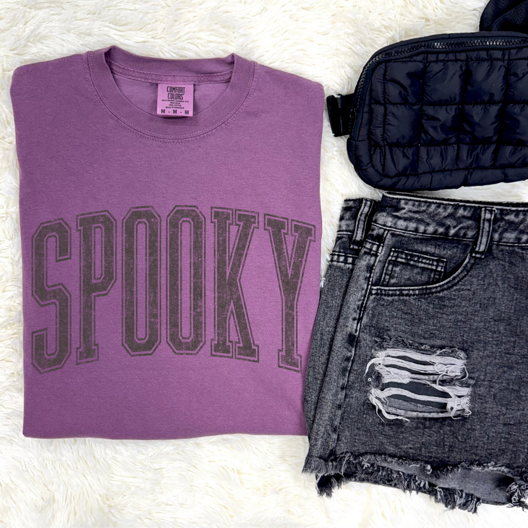 Distressed Spooky Graphic Tee - Mavictoria Designs Hot Press Express