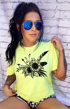 Load image into Gallery viewer, The Neon comfort colors sunflower collection graphic tees checkered shorts sold separately - Mavictoria Designs Hot Press Express
