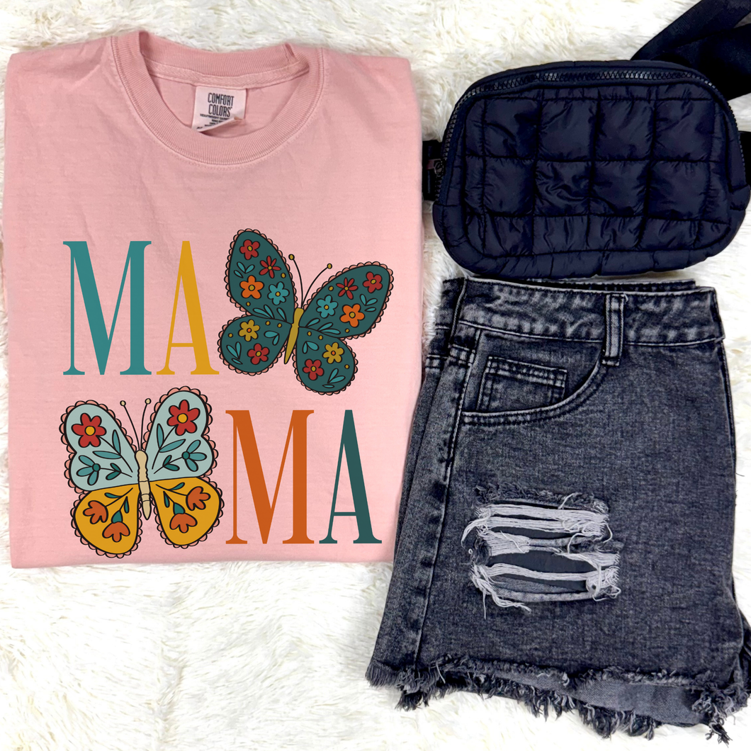 Butterfly Mama Graphic Tee - Mavictoria Designs Hot Press Express
