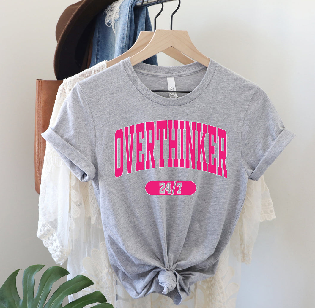 Overthinker 24/7 grey graphic tee - Mavictoria Designs Hot Press Express