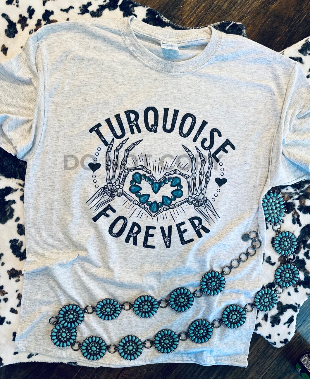 Turquoise forever skelli graphic tee - Mavictoria Designs Hot Press Express
