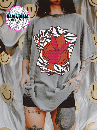 Grey comfort colors zebra aces bunny graphic tee - Mavictoria Designs Hot Press Express
