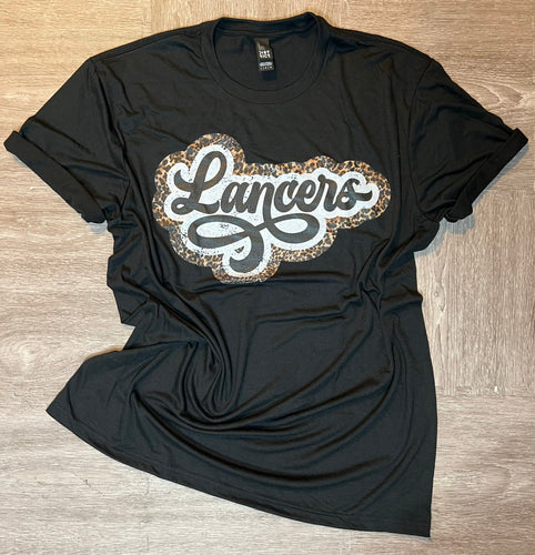 Leopard Lancers on black hoodie, crewneck, long sleeve or tee - Mavictoria Designs Hot Press Express