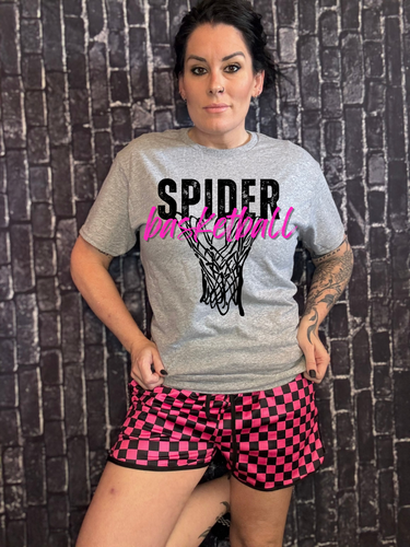 SPIDER basketball 2 on sport grey TEE / CREWNECK SWEATSHIRT /LONG SLEEVE / OR HOODIE - Mavictoria Designs Hot Press Express
