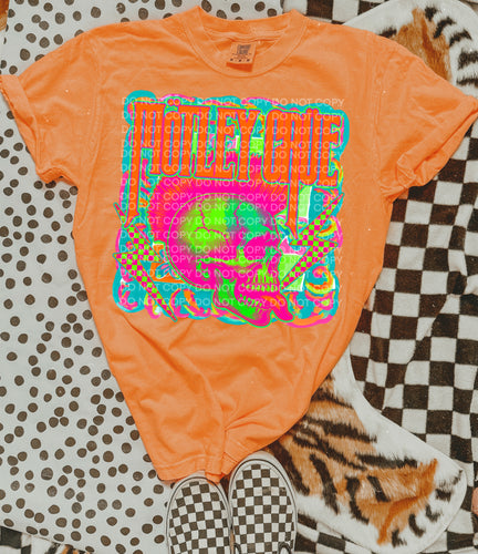 Neon orange comfort color MOTLEY CRUE band western graphic tee - Mavictoria Designs Hot Press Express