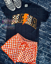 Load image into Gallery viewer, CHECKERED MAMA COLLECTION on black comfort colors graphic tee - Mavictoria Designs Hot Press Express
