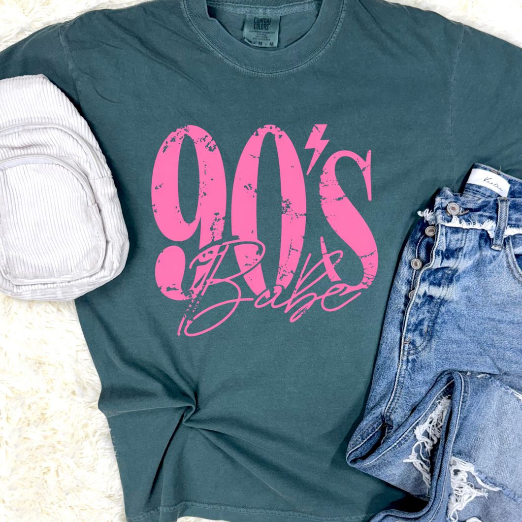 90's Babe Pink Graphic Tee - Mavictoria Designs Hot Press Express
