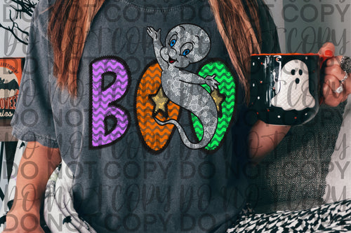 Boo casper the ghost on pepper comfort colors graphic tee - Mavictoria Designs Hot Press Express