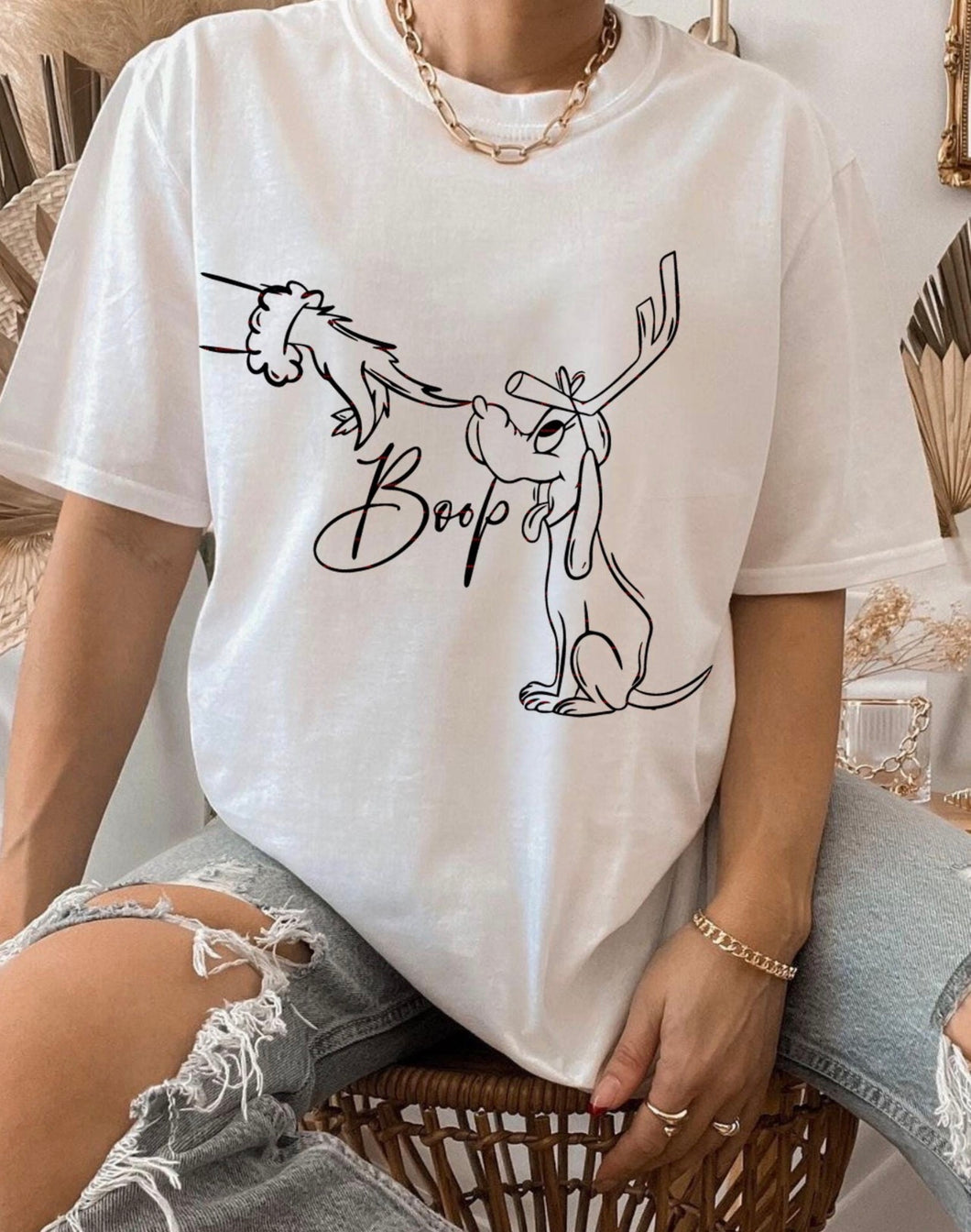 Max BOOP on white, red or dark green hoodie, crewneck, long sleeve or tee