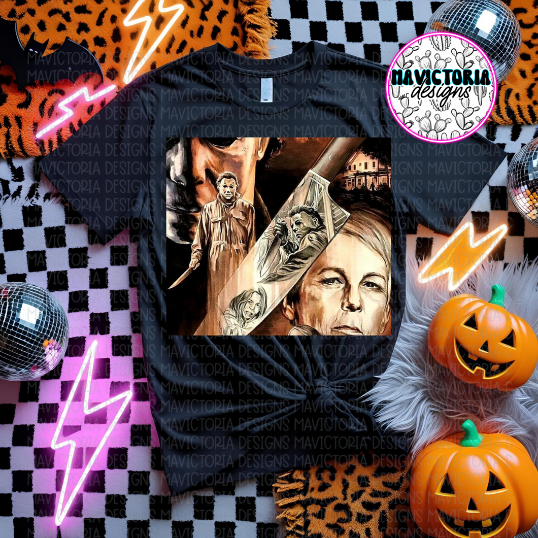 Halloween Michael on black hoodie, crewneck, long sleeve or tee