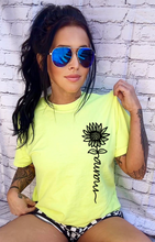 Load image into Gallery viewer, Mama Sunflower vertical on neon comfort colors Graphic tee / checkered athletic pocket shorts SOLD SEPARATELY - Mavictoria Designs Hot Press Express
