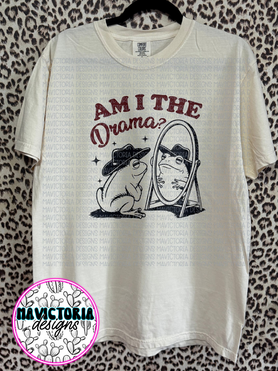 Am I the drama? funny graphic tee on ivory COMFORT COLORS - Mavictoria Designs Hot Press Express