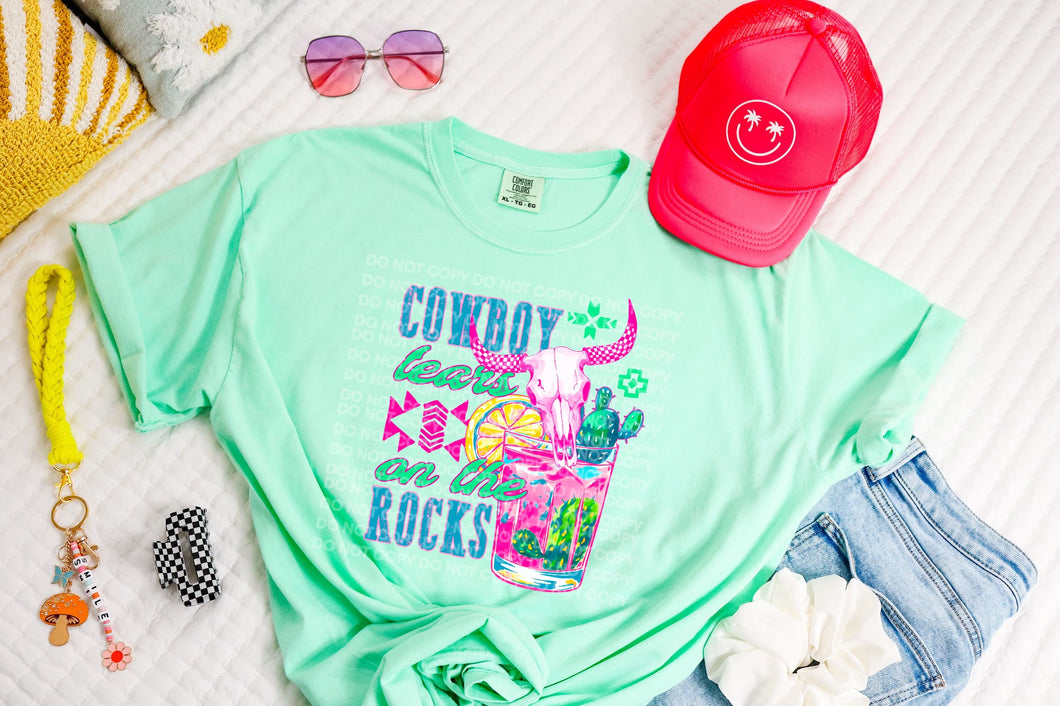 Cowboy tears on the rocks on comfort colors graphic tee (you pick color) - Mavictoria Designs Hot Press Express