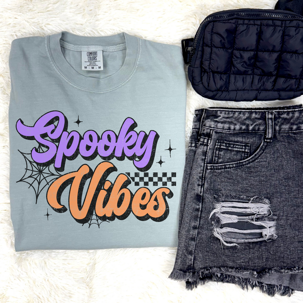 Spooky Vibes Web Graphic Tee - Mavictoria Designs Hot Press Express