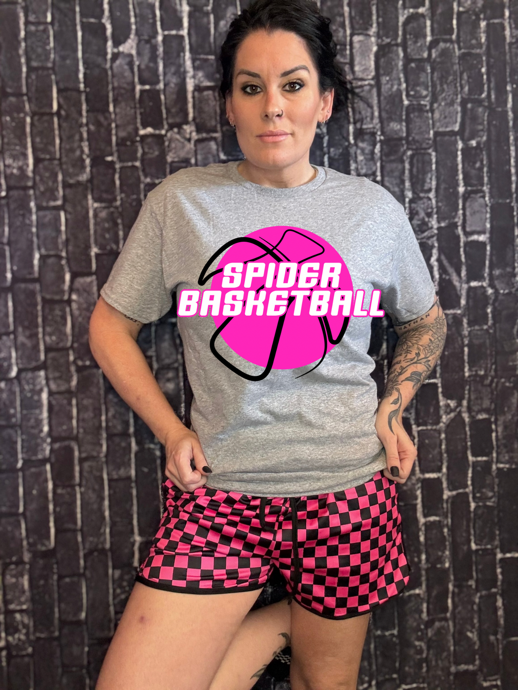 SPIDER basketball 3 on sport grey TEE / CREWNECK SWEATSHIRT /LONG SLEEVE / OR HOODIE - Mavictoria Designs Hot Press Express