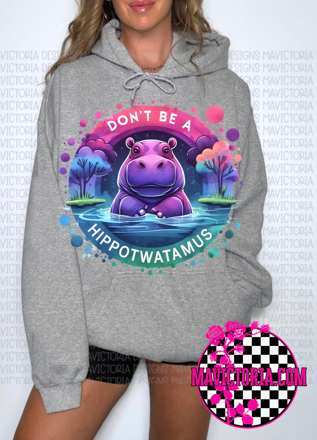 Don’t be a hippotwatamus on grey hoodie, crewneck, long sleeve or tee