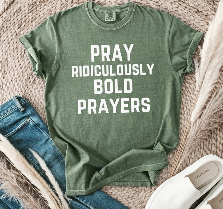 Bold Prayers Short or Long Sleeve Graphic Tee - Mavictoria Designs Hot Press Express