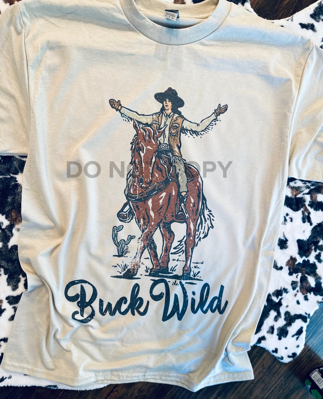 Buck Wild cowgirl graphic tee - Mavictoria Designs Hot Press Express