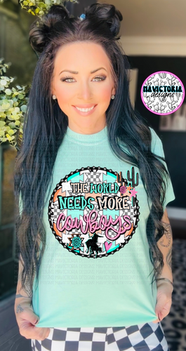 The world needs more cowboys graphic tee on comfort colors - Mavictoria Designs Hot Press Express