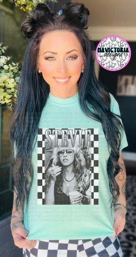 Stevie Nicks band graphic tee on Island Mint comfort colors tee - Mavictoria Designs Hot Press Express